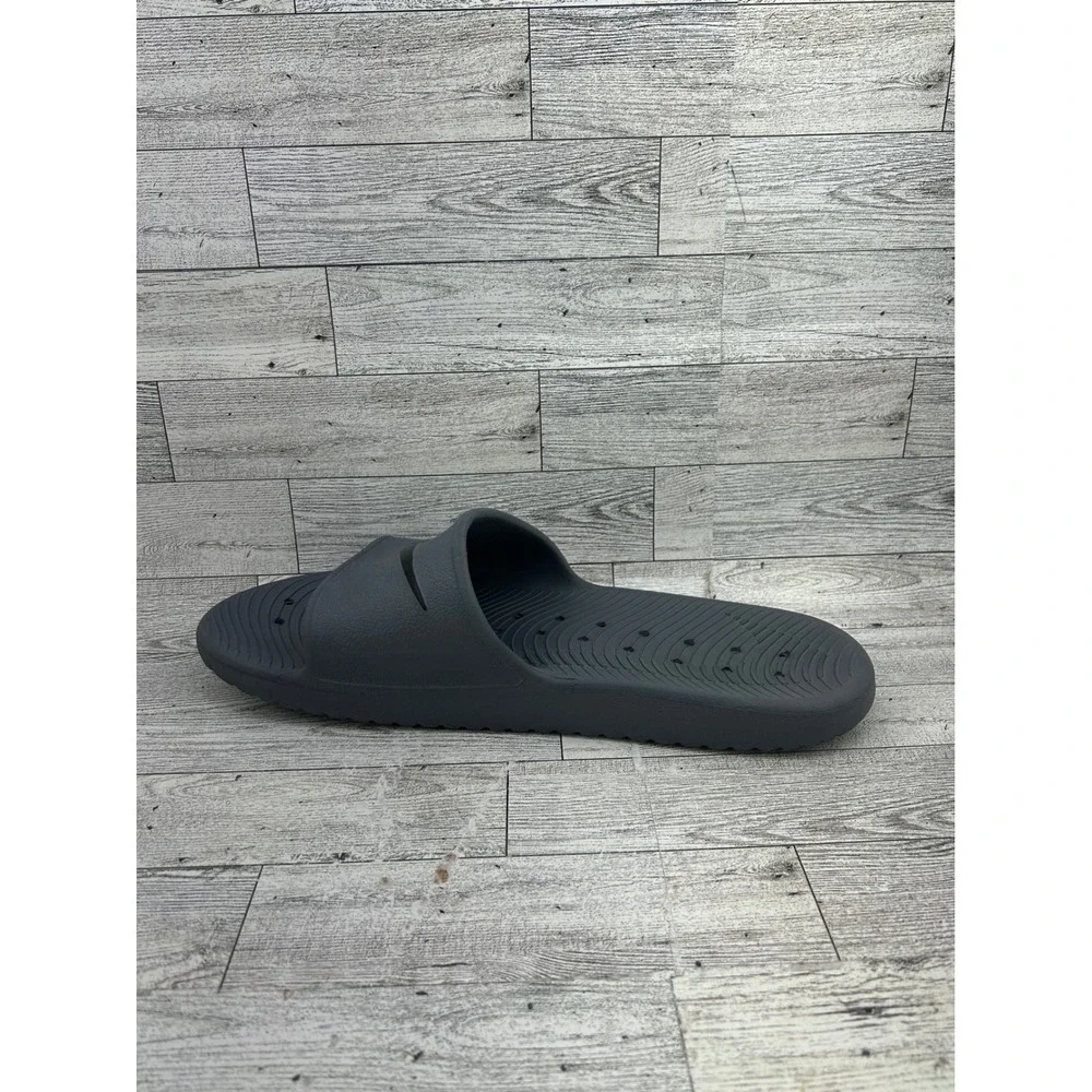 Nike Kawa Shower Slides Men Sz 14 Grey Black Swoosh Sport‎ Sandals 832528-002